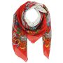 Sciarpa di cotone - motivo floreale 2 rosso - foulard quadrato