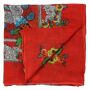 Pañuelo de algodón - Flores 2 rojo - Pañuelo cuadrado para el cuello