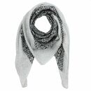 Cotton Scarf - Flowers 3 grey - squared kerchief