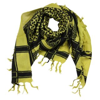 Pañuelo de estilo Kufiya - Keffiyeh - amarillo - negro - Pañuelo de Arafat