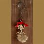 Keychain - The red witch - Wooden Doll