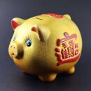 Savings box - Lucky pig - gold - big