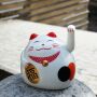 Roundish lucky cat - Maneki Neko - Waving cat - 8 cm - white