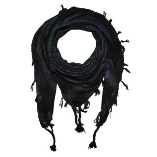 Palituch - Sterne schwarz - Tie dye-Batik-bunt 02 - Kufiya PLO Tuch