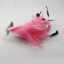 Hair comb with feather 02 - pink-black