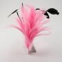 Hair comb with feather 02 - pink-black