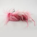 Hair comb with feather 03 - pink-white