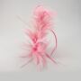 Hair comb with feather 03 - pink-white
