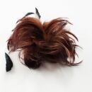 Pinza de pelo - Broche con y pluma - marrón-negro