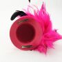 hair clip hat & feather - hair accessories - large - pink