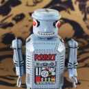 Robot giocattolo - Mechanical Robot - blu chiaro - robot di latta - giocattoli da collezione