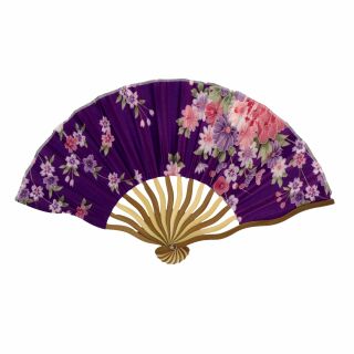 Fan - purple-pink floral pattern