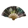 Fan - black and blue floral pattern