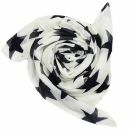Baumwolltuch - Sterne 8 cm weiß - schwarz -...