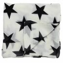 Pañuelo de algodón - Estrellas 8 cm blanco - negra - Pañuelo cuadrado para el cuello