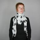 Sciarpa di cotone - stella 8 cm bianco - nero - foulard quadrato