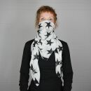 Sciarpa di cotone - stella 8 cm bianco - nero - foulard quadrato
