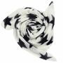 Cotton Scarf - Stars 8 cm white - black - squared kerchief