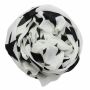 Cotton Scarf - Stars 8 cm white - black - squared kerchief