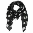 Sciarpa di cotone - stella 8 cm nero - bianco - foulard...