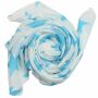 Pañuelo de algodón - Estrellas 8 cm blanco - azul claro - Pañuelo cuadrado para el cuello