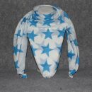 Cotton Scarf - Stars 8 cm white - blue - squared kerchief