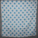 Cotton Scarf - Stars 8 cm white - blue - squared kerchief