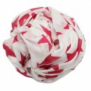 Cotton Scarf - Stars 8 cm white - pink-magenta - squared kerchief