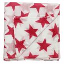 Sciarpa di cotone - stella 8 cm bianco - rosa-rosso magenta - foulard quadrato