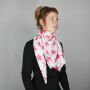 Sciarpa di cotone - stella 8 cm bianco - rosa-rosso magenta - foulard quadrato