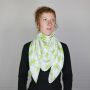Sciarpa di cotone - stella 8 cm bianco - verde-luce - foulard quadrato