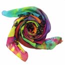 Sciarpa di cotone - cranio tie dye - nero - foulard quadrato