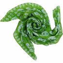 Cotton Scarf - skulls 1 green - white - squared kerchief