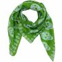 Pañuelo de algodón - calaveras 1 verde - blanco - Pañuelo cuadrado para el cuello