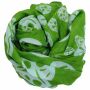 Pañuelo de algodón - calaveras 1 verde - blanco - Pañuelo cuadrado para el cuello
