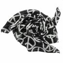 Baumwolltuch - Peace Muster 10 cm schwarz - weiß -...