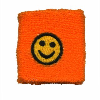 Polsino - Fascia da polso tergisudore ricamata - Smiler - arancione