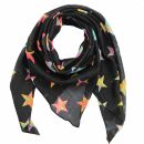 Cotton Scarf - Stars 8 cm black - Tie dye multicoloured -...