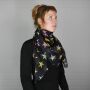 Sciarpa di cotone - stella 8 cm nero - tie dye - foulard quadrato