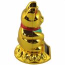 Gatto della fortuna - Gatto cinese - Maneki neko - base tonda solare - 8 cm - oro