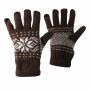 Finger gloves with pattern - brown - gloves