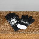 Finger gloves with pattern - black - gloves