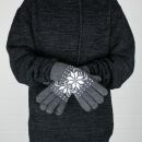 Fingerhandschuhe mit Muster - grau - Handschuhe
