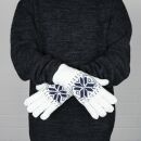 Fingerhandschuhe mit Muster - weiß - Handschuhe