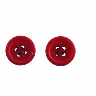 Earrings - Button - red