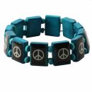 Wooden Wristband - Peace - turquoise