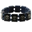 Wooden Wristband - Peace - blue