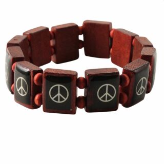 Pulsera de Madera - Peace - caoba