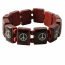 Wooden Wristband - Peace - puce