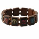 Wooden Wristband - Peace - brown
